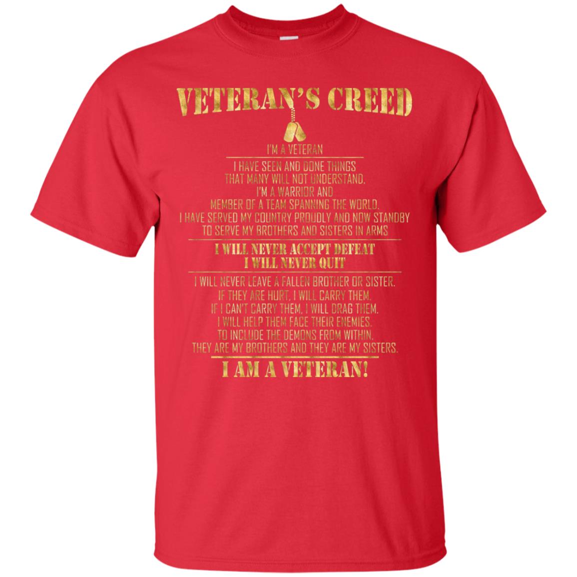 Veterans Creed Im A Veteran I Have Seen And Done Things That Many Will Not Understand Red
