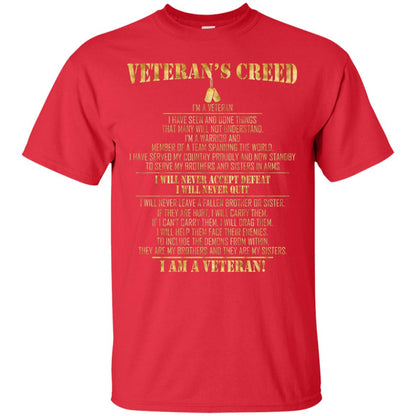 Veterans Creed Im A Veteran I Have Seen And Done Things That Many Will Not Understand Red