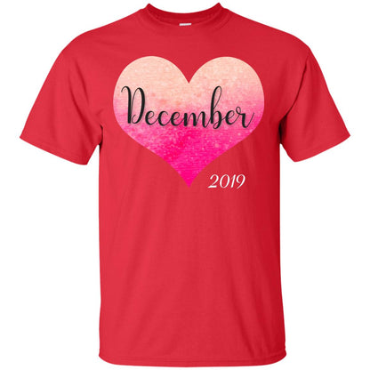 Pregnancy Reveal Announcement Party December 2019 Shirt Red