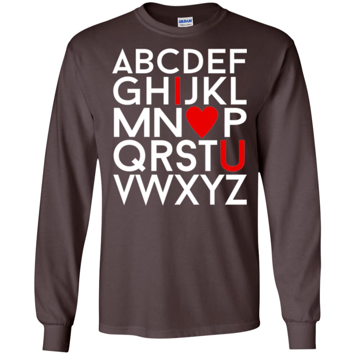 Happy Valentine_s Day Shirt, Alphabel I Love You Dark Chocolate