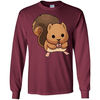 Cute Squirrel Graphic T-shirt Maroon