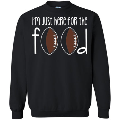 Football Lover T-shirt I_m Just Here For The Food Black