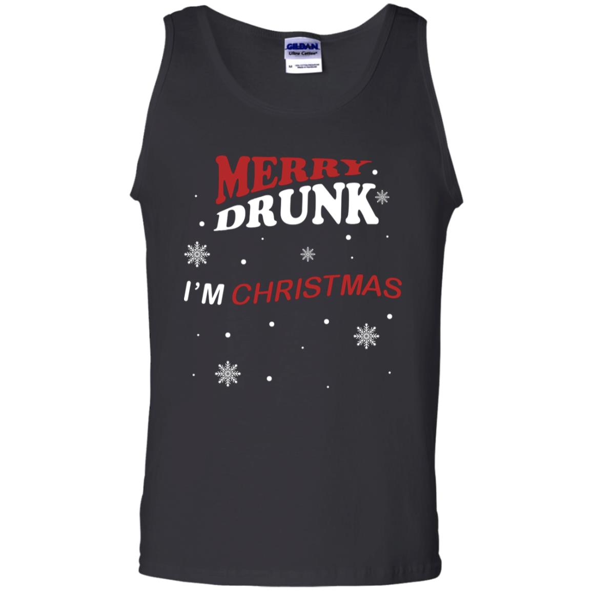 Merry Drunk I'm Christmas I'm Drunk Funny Drunken X-mas ShirtG220 Gildan 100% Cotton Tank Top