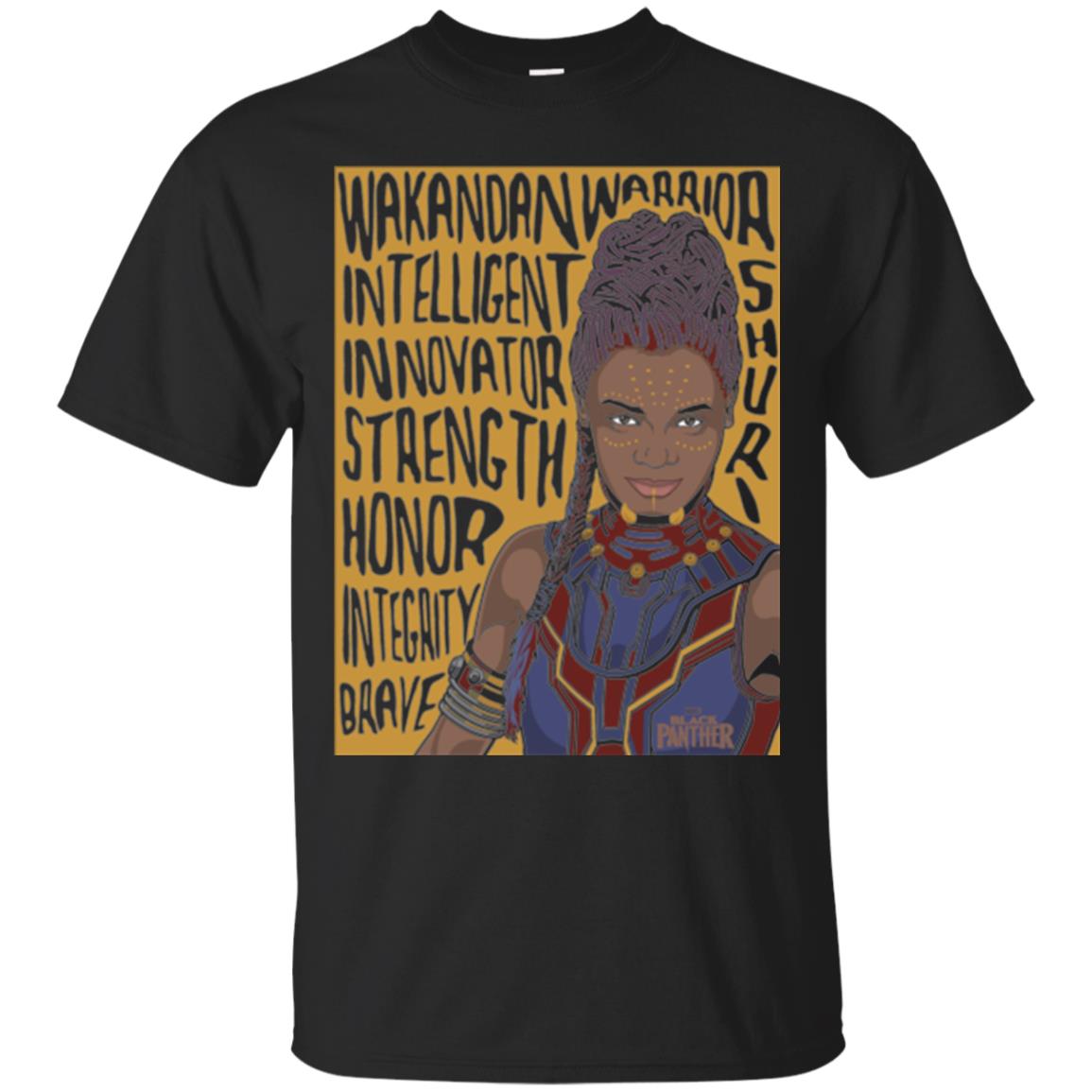 Black Panther Movie Shuri Word Art T-shirt Black