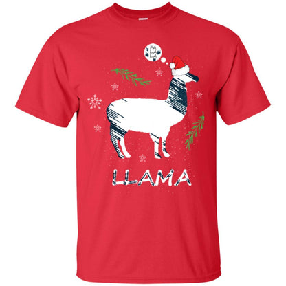 Christmas T-shirt Fa La La La Llama T-shirt Red