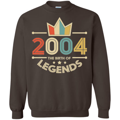 Brithday T-shirt Vintage 2004 The Birth Of Legends Dark Chocolate