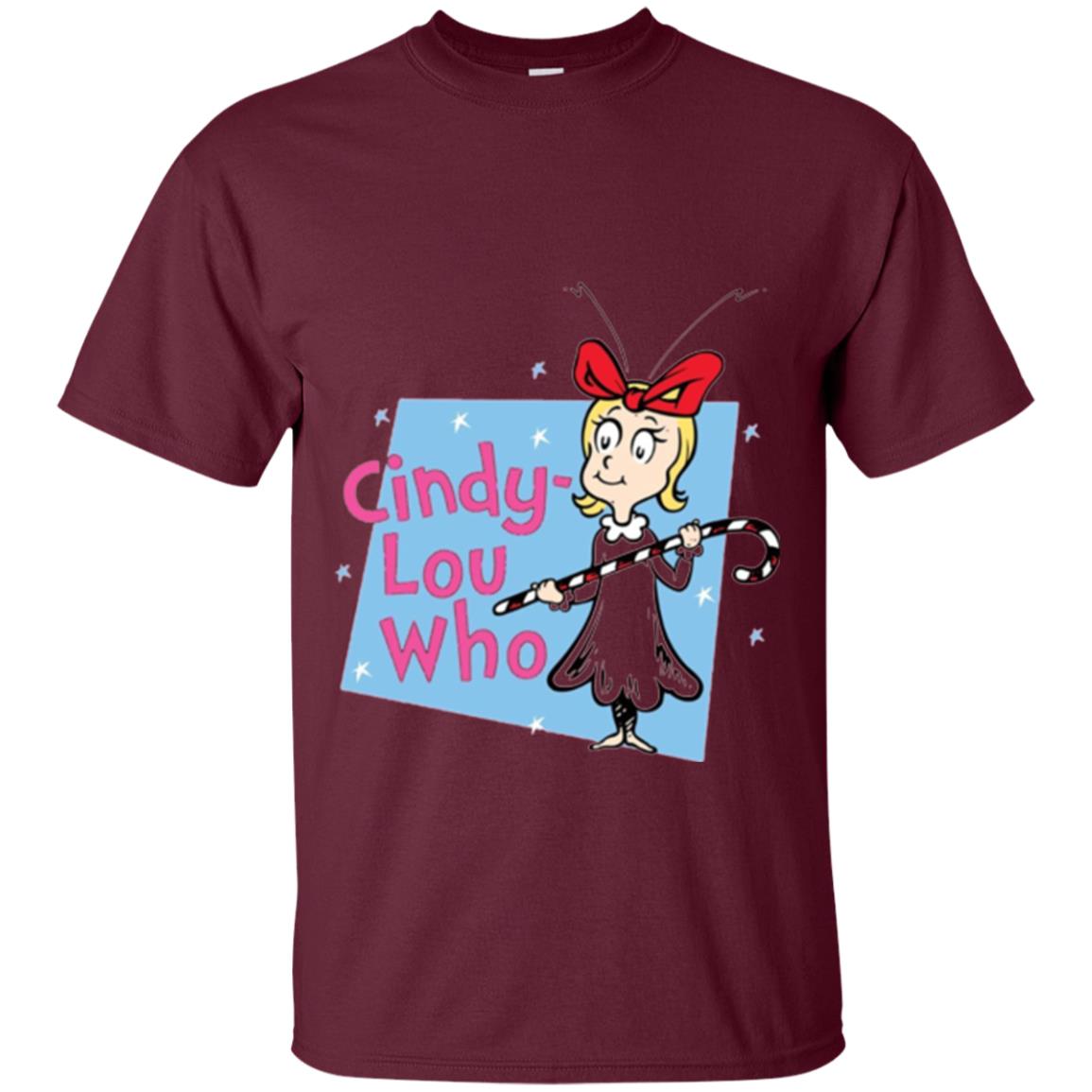 Dr. Seuss Cindy-lou Who Book Lover T-shirt Maroon