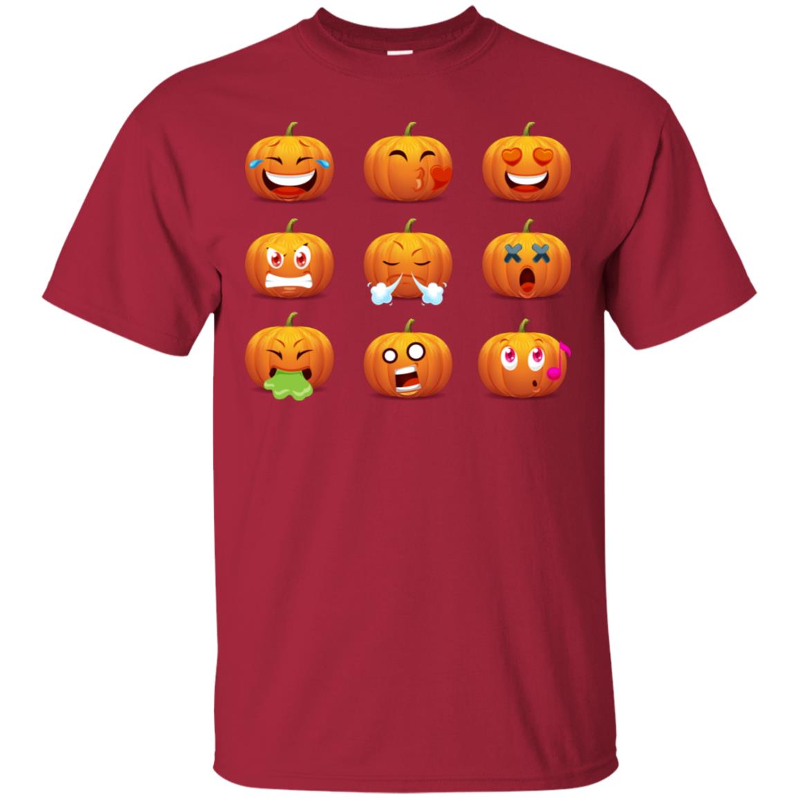 Funny Pumpkins Emoji Halloween Gift Shirt Cardinal