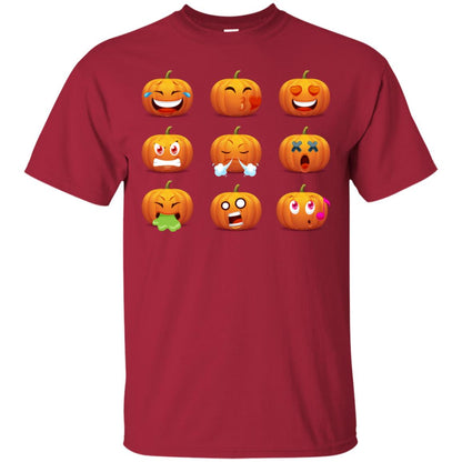 Funny Pumpkins Emoji Halloween Gift Shirt Cardinal