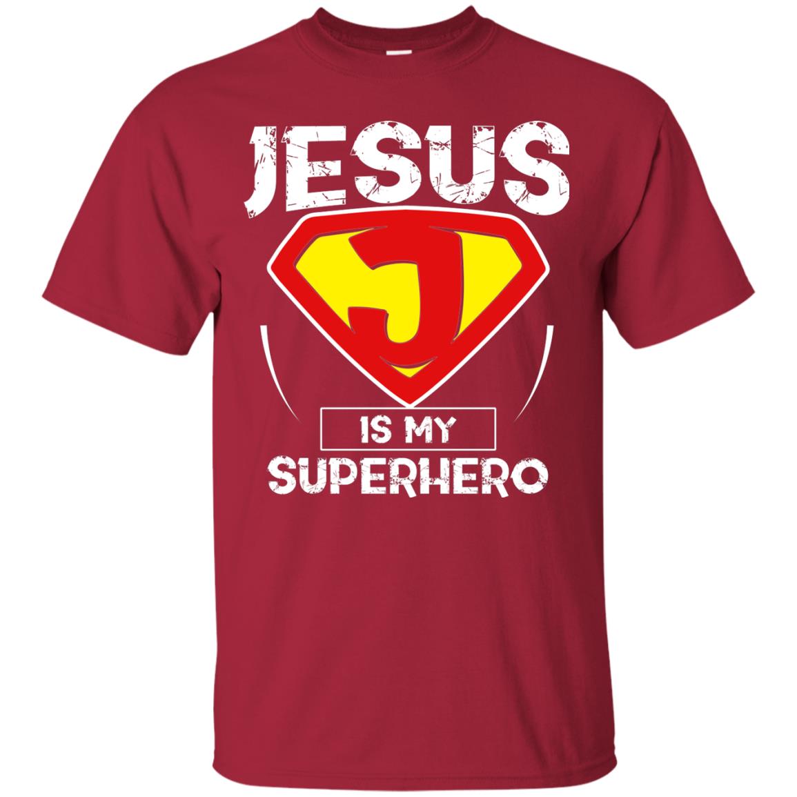 Jesus Is My Superhero Christian Movie Fan T-shirt Cardinal