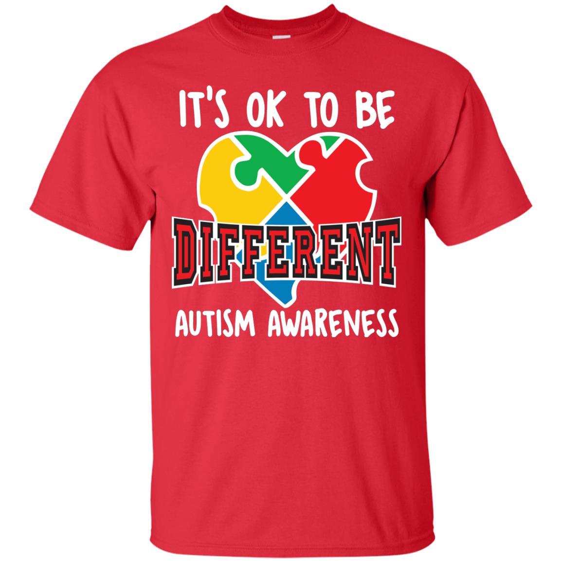 It’s Ok To Be Different Autism Awareness T-shirt Red