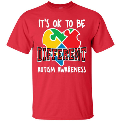 It’s Ok To Be Different Autism Awareness T-shirt Red