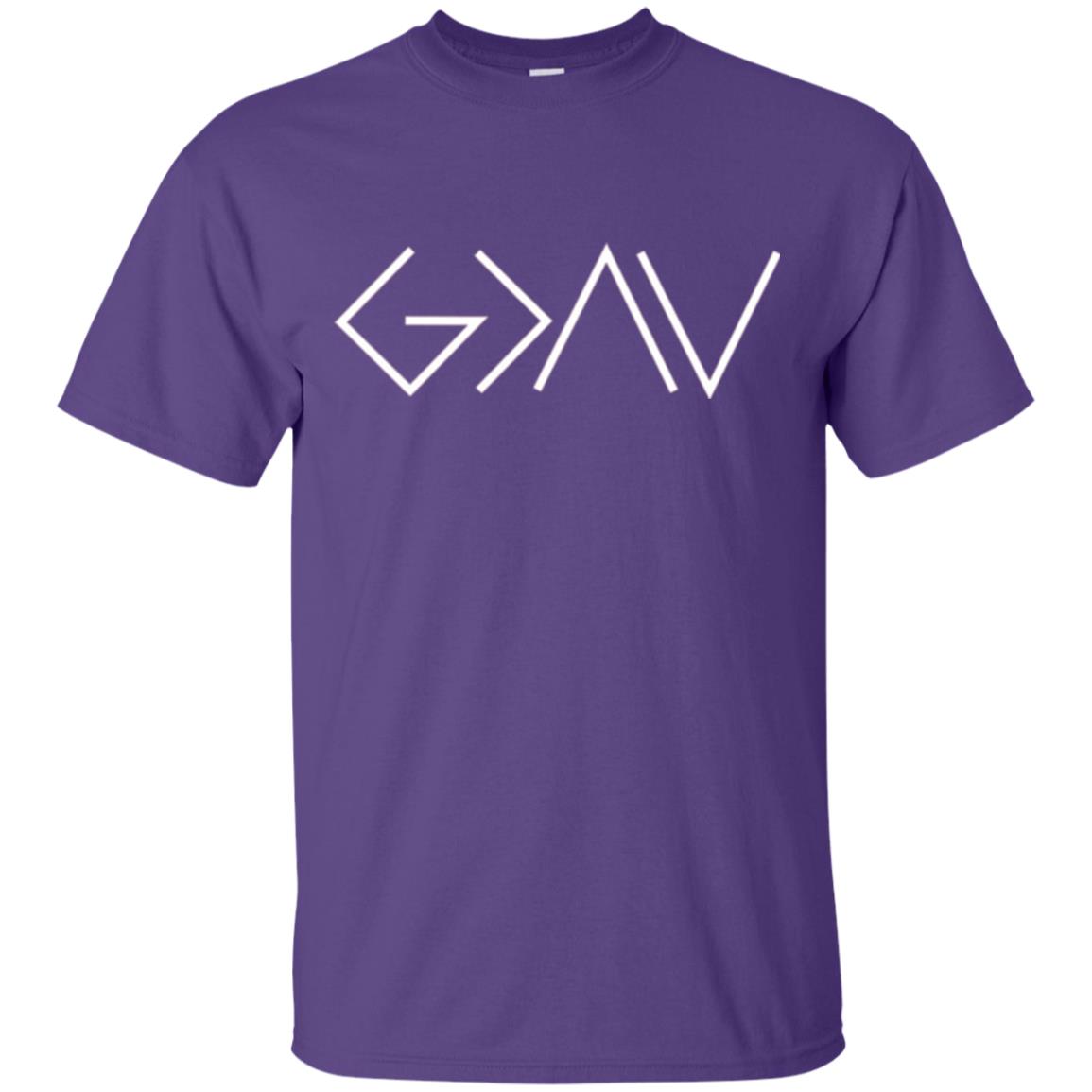 Christian T-shirt God Is Greater Than Our Highs And Our Lows Know Him Purple