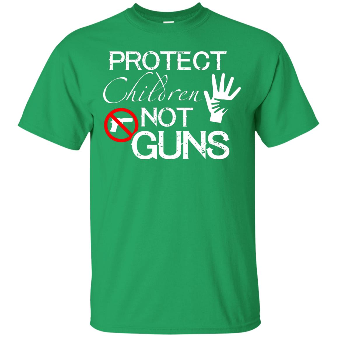 Anti Gun T-shirt Protect Children Not Gun Irish Green