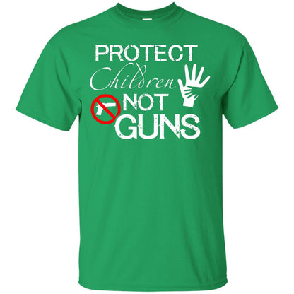 Anti Gun T-shirt Protect Children Not Gun Irish Green