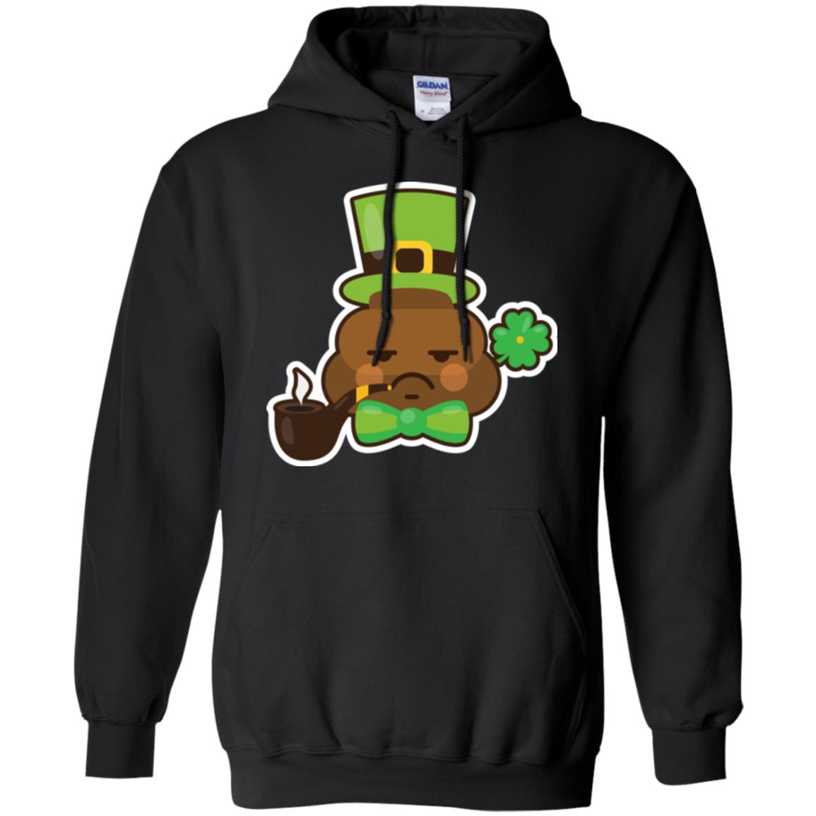 Saint Partick_s Day T-shirt Leprechaun Poop Emoji With Patrick Hat Black