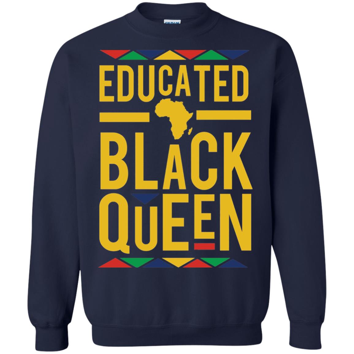 African Dna Pride T-shirt Dashiki Educated Black Queen Navy