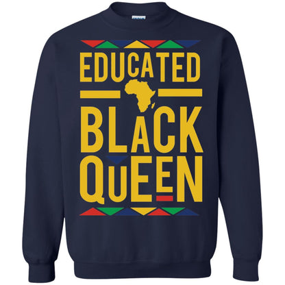 African Dna Pride T-shirt Dashiki Educated Black Queen Navy