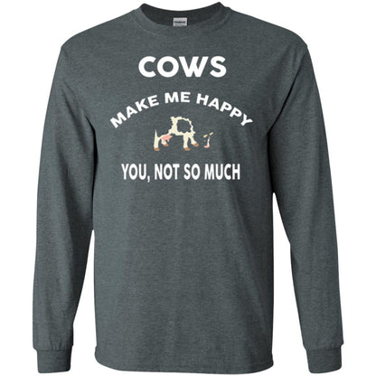 Cow Lovers T-shirt Cows Make Me Happy You Not So Much Dark Heather