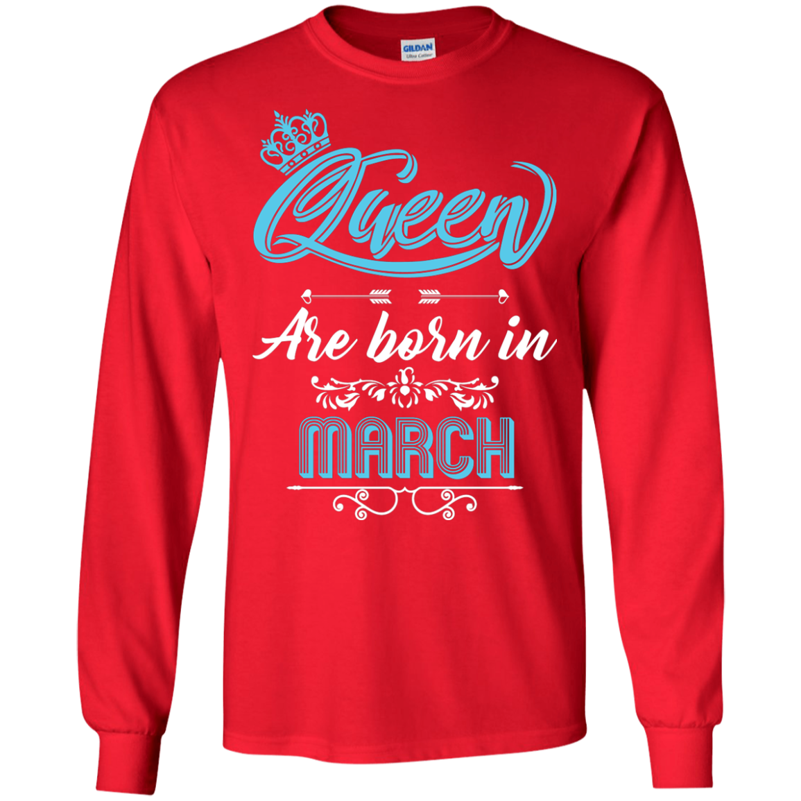 Brithday T-Shirt Queen Are Born In March Red