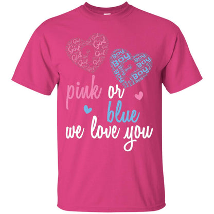 Gender Reveal Party T-shirt Pink Or Blue We Love You Heliconia