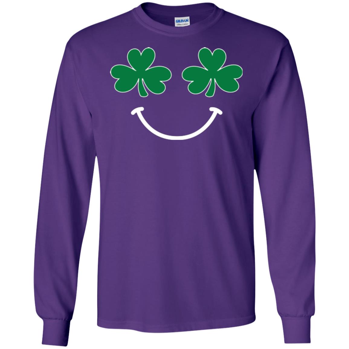 Saint Patrick's Day T-shirt Smiling Shamrocks Purple