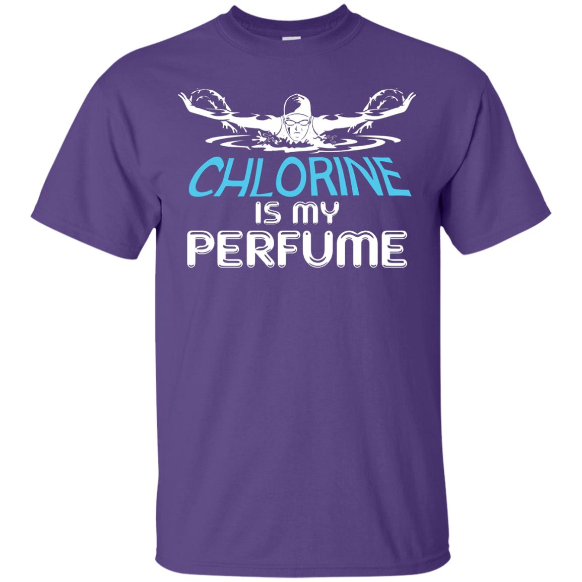 Swimmer T-shirt Chlorine Is My Perfume Purple