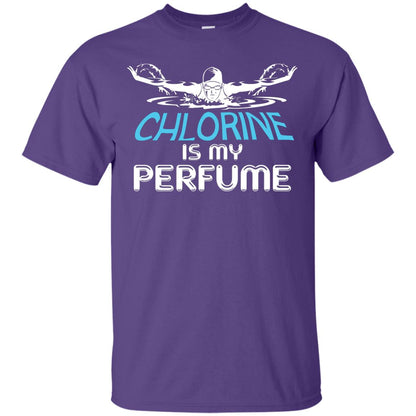 Swimmer T-shirt Chlorine Is My Perfume Purple