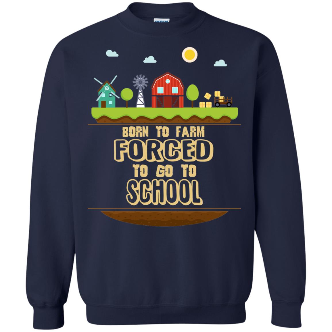 Born To Farm Forced To Go To School Farmer First Day Of School Shirt Navy