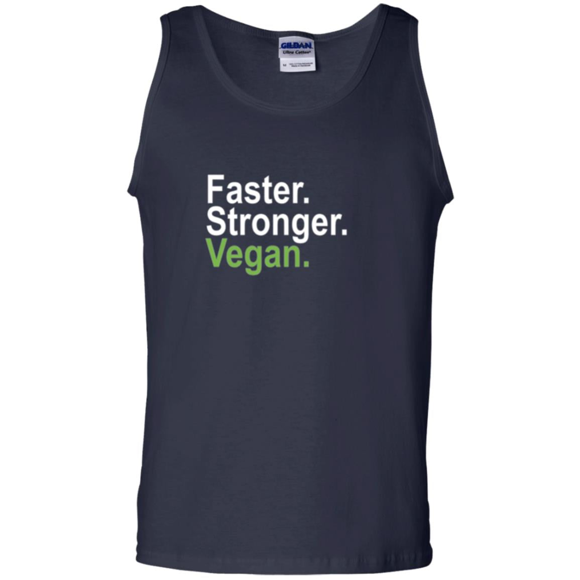 Vegetarian T-shirt Faster Stronger Vegan Navy