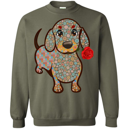 Dachshund Quilts Idea Gift Shirt For Mens Womens Military Green