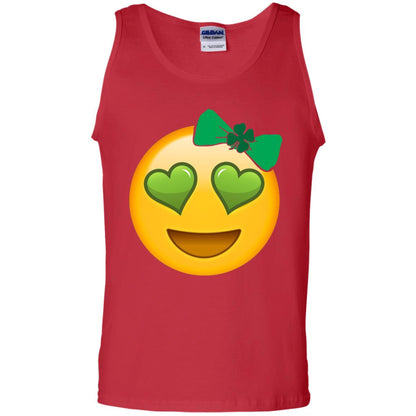Emoji Green Heart Eyes Bow Saint Patricks Day Shirt For Girls Red
