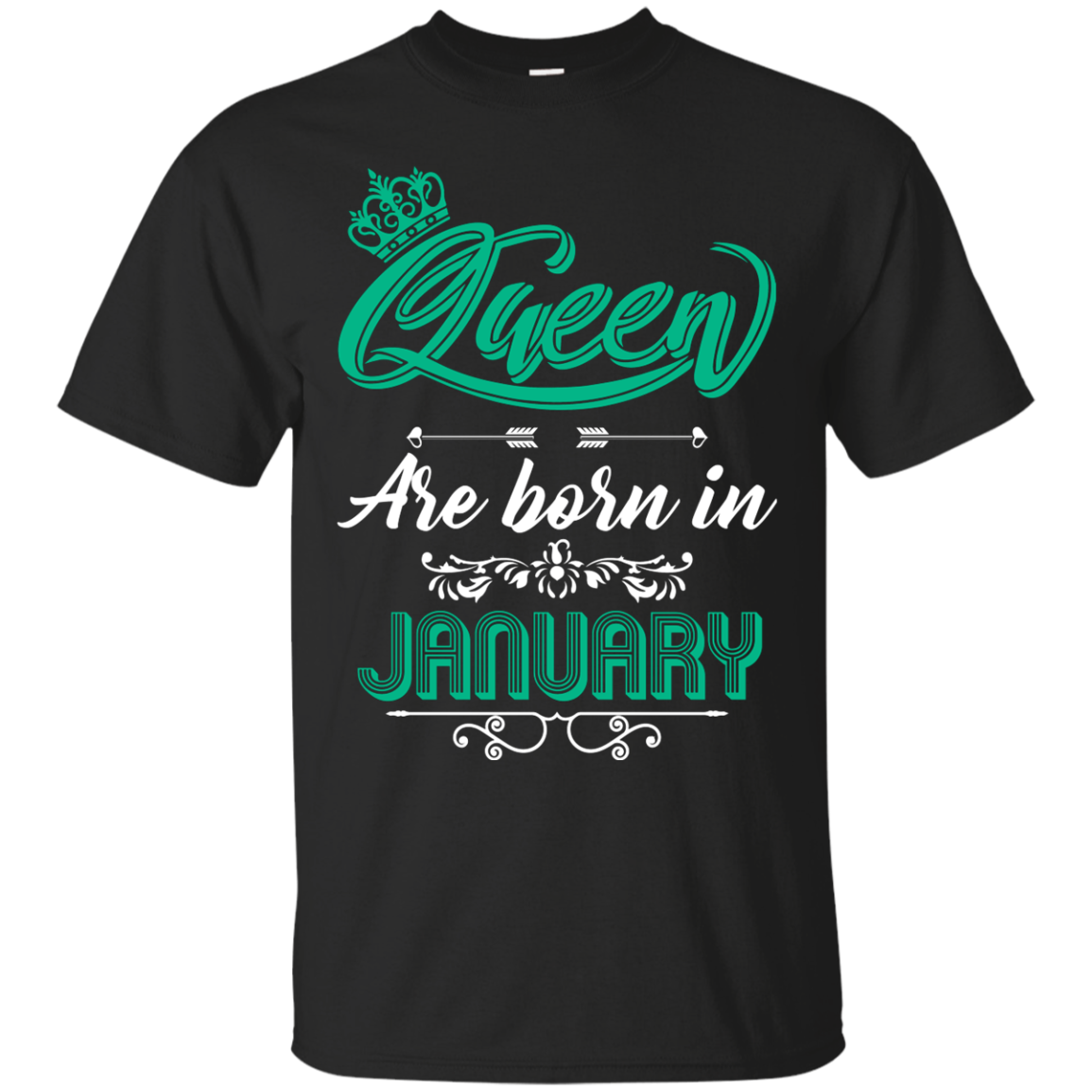Brithday T-Shirt Queen Are Born In January Black