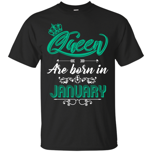 Brithday T-Shirt Queen Are Born In January Black