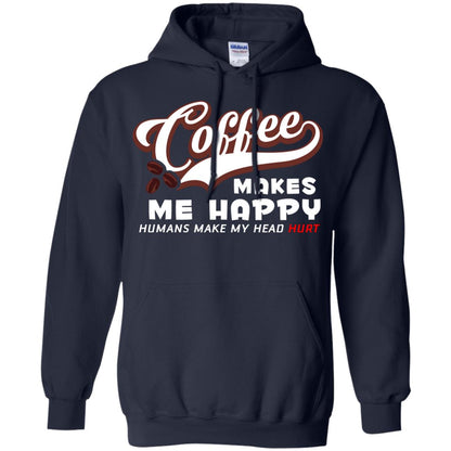 Coffee Makes Me Happy Coffee Lover T-shirt Navy