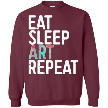 Artist T-shirt Eat Sleep Art Repeat Maroon