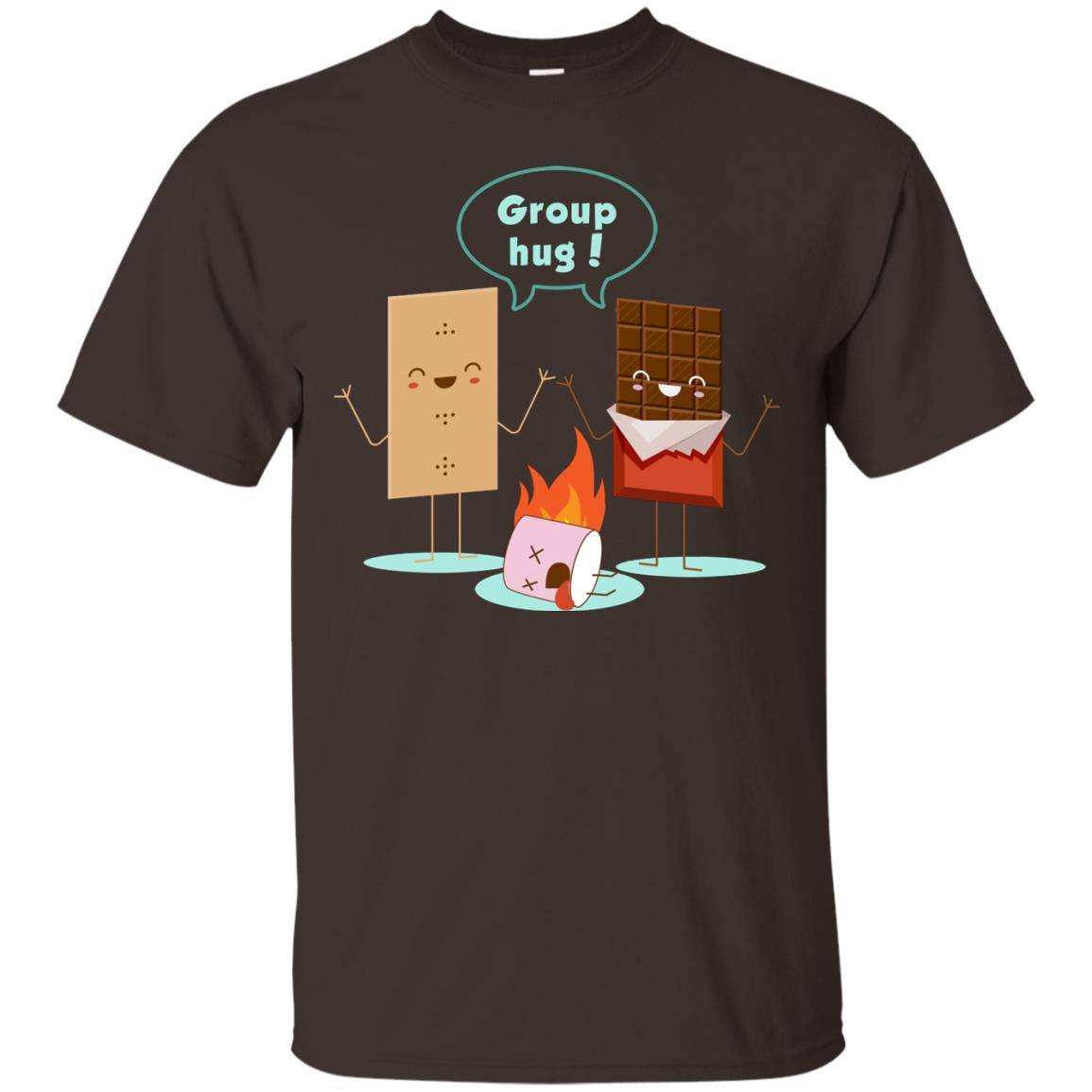 Funny Smores Chocolate Marshmallow Hiking Camping T-shirt Dark Chocolate