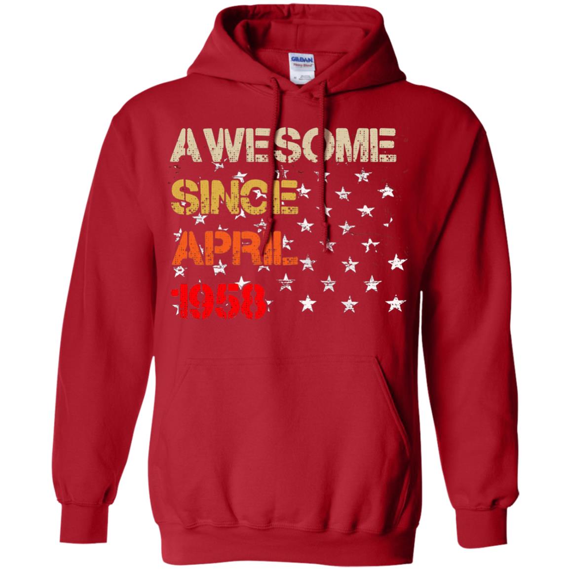 Born In April 1958 60th Birthday Awesome Since April 1958 Red