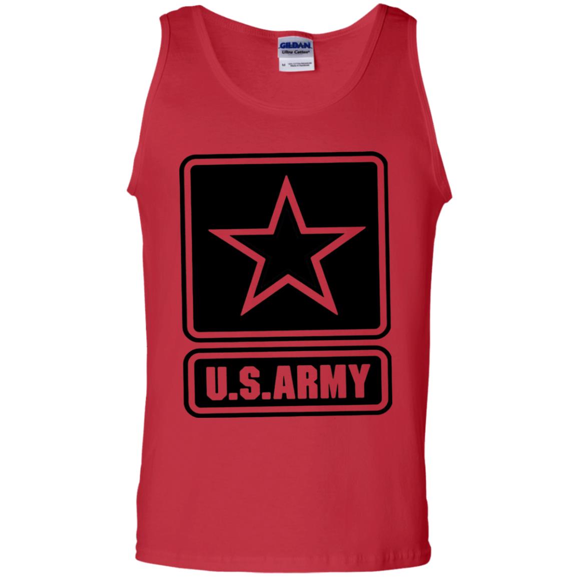 Us Army Black Logo United States Design T-shirt Red