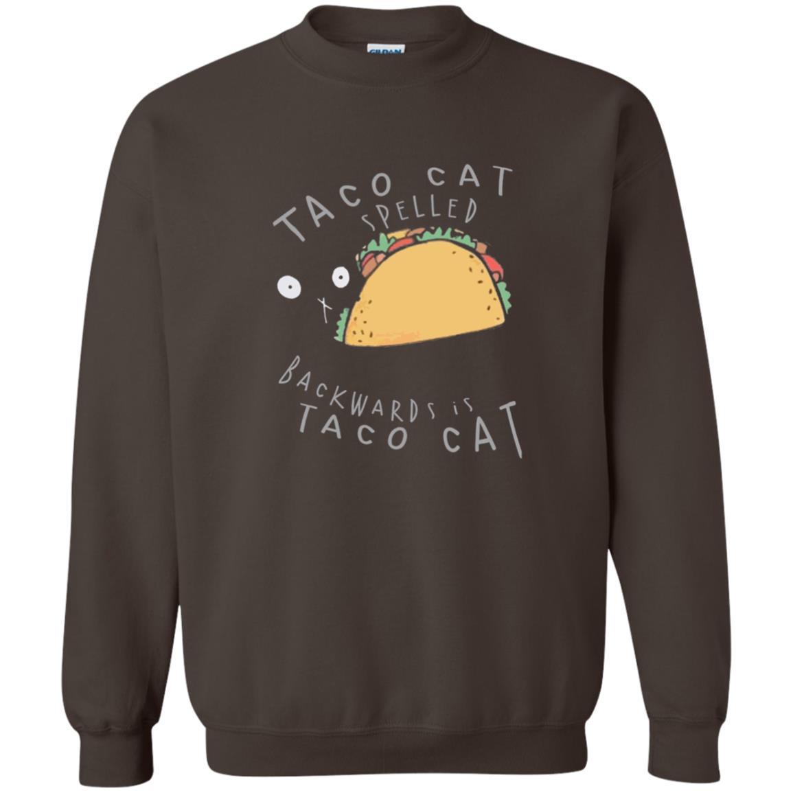 Cat Lovers T-shirt Taco Cat Spelled Backward Is Taco Cat Dark Chocolate