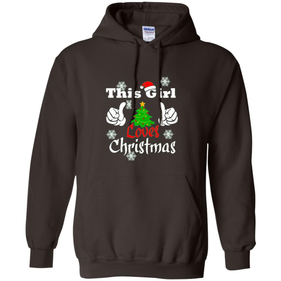 Funny Christmas This Girl Loves Christmas T-shirt Dark Chocolate
