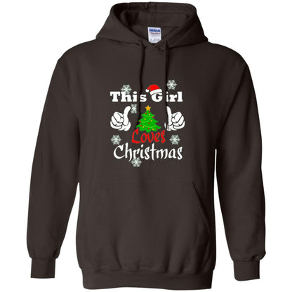 Funny Christmas This Girl Loves Christmas T-shirt Dark Chocolate