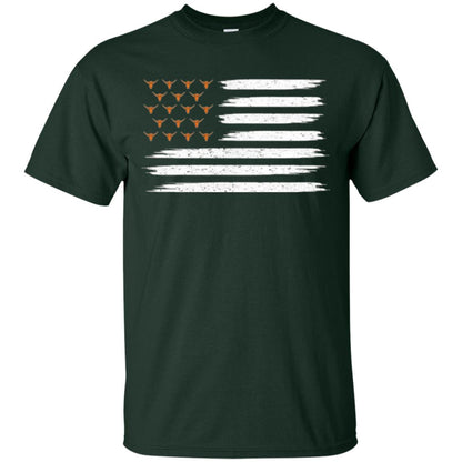 Vintage Texas United Longhorn Flag T-shirt Forest Green