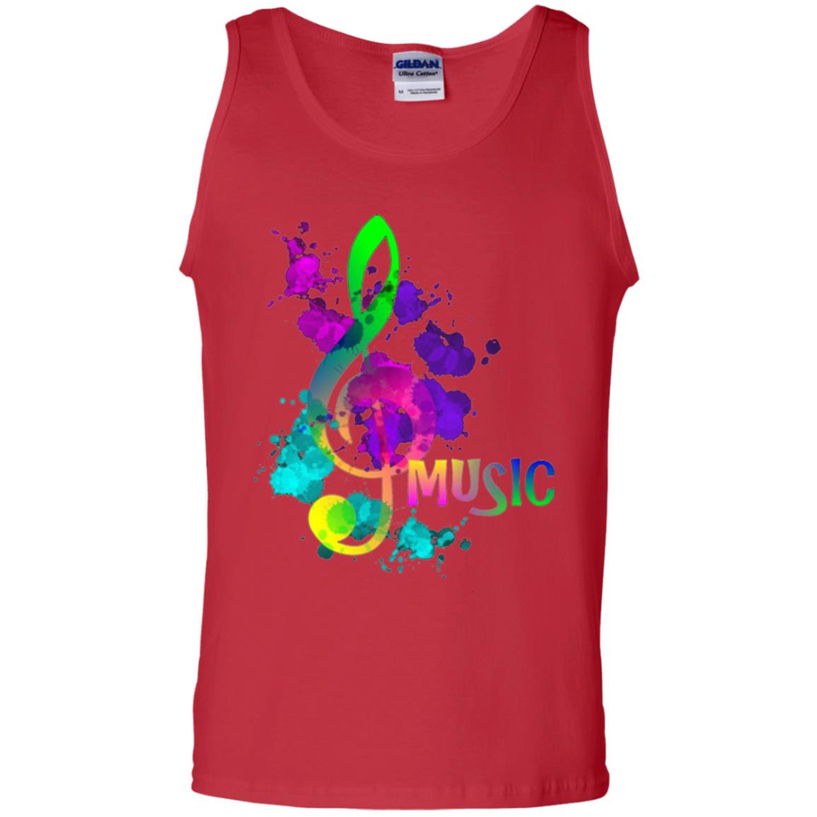 Funky Colorful Music Treble Clef Musican T-shirt Red