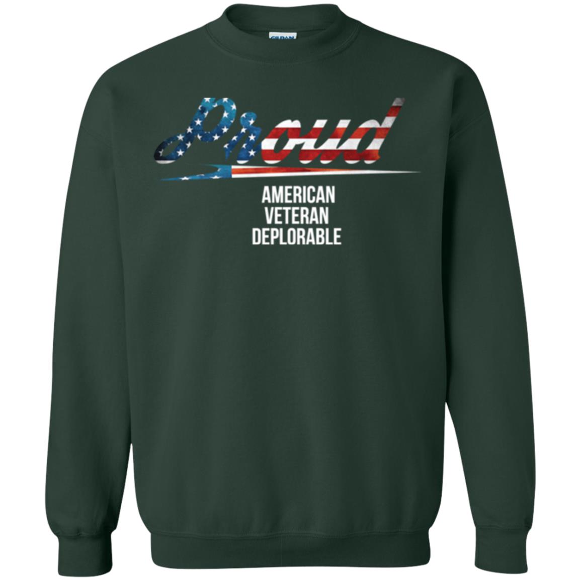 Veteran T-shirt Proud American Veteran Deplorable Forest Green