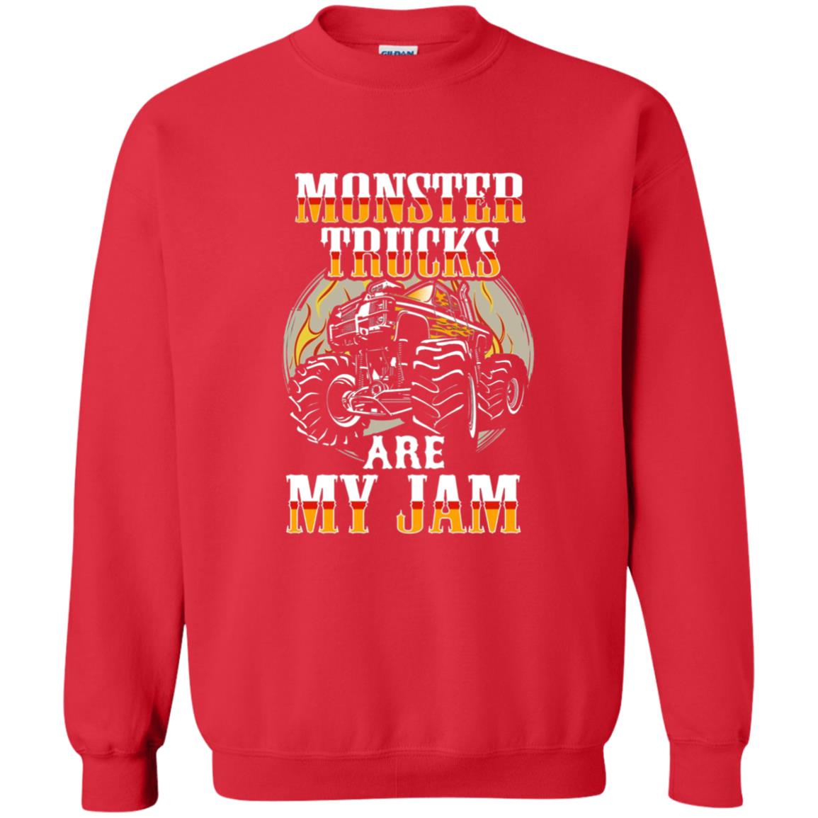 Funny Trucker T-shirt Monster Truck Are My Jam Red