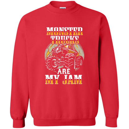 Funny Trucker T-shirt Monster Truck Are My Jam Red