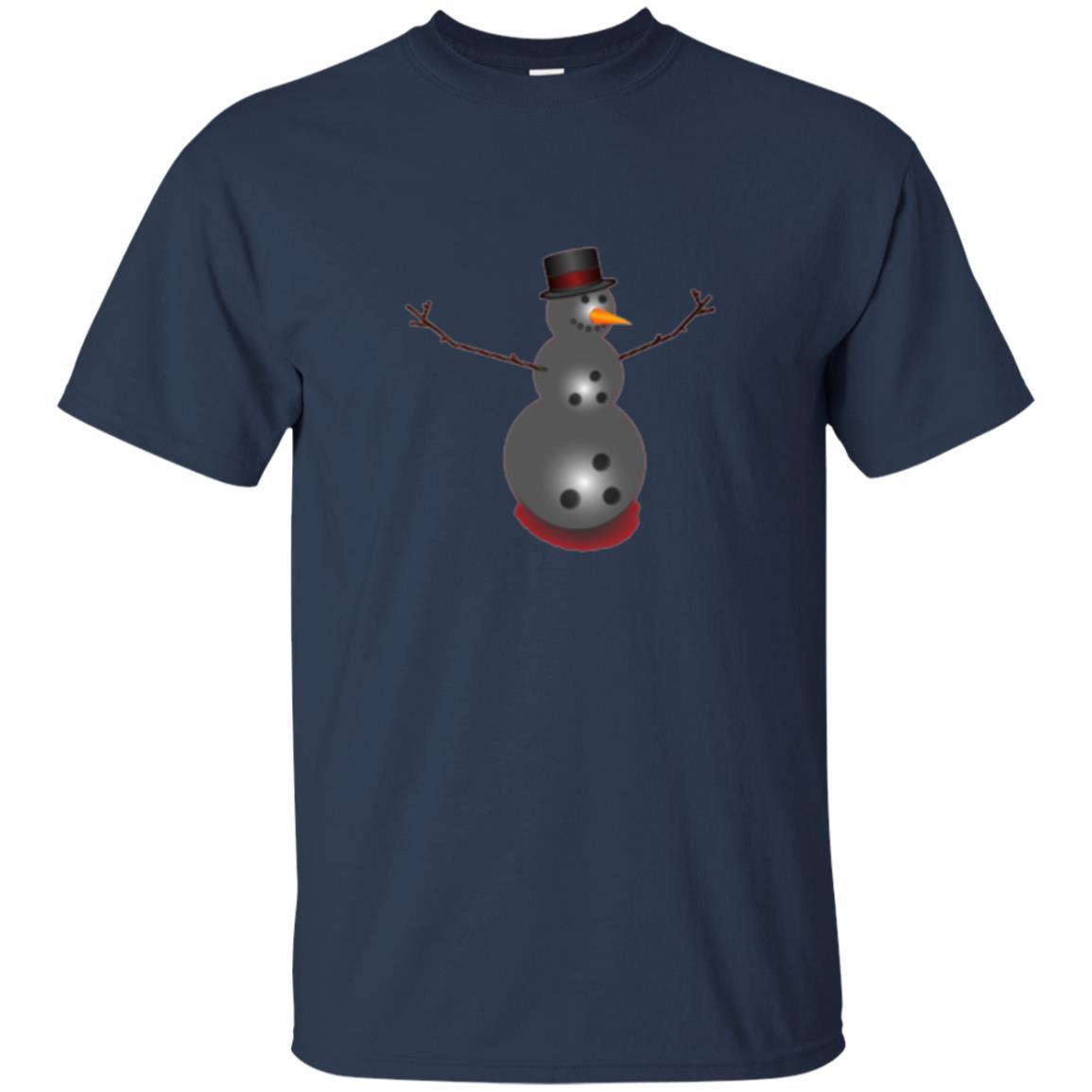Christmas T-shirt Bowling Ball Snowman Navy