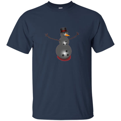 Christmas T-shirt Bowling Ball Snowman Navy