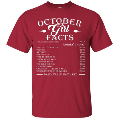October Girl Facts Facts T-shirt Cardinal
